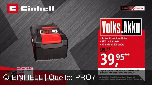TV Werbung einhell - Roger Griffiths wirbt für die Akku-Kompetenz von Einhell.