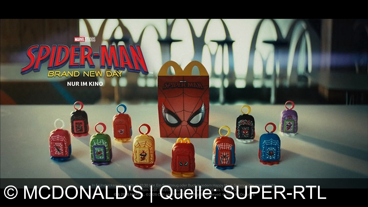 TV Werbung mcdonald's - Spidey-Power im Happy Meal! Hol dir 1 von 10 Spider-Man Backpacks bei McDonald’s. Ab 16. Juli, solange der Vorrat reicht.