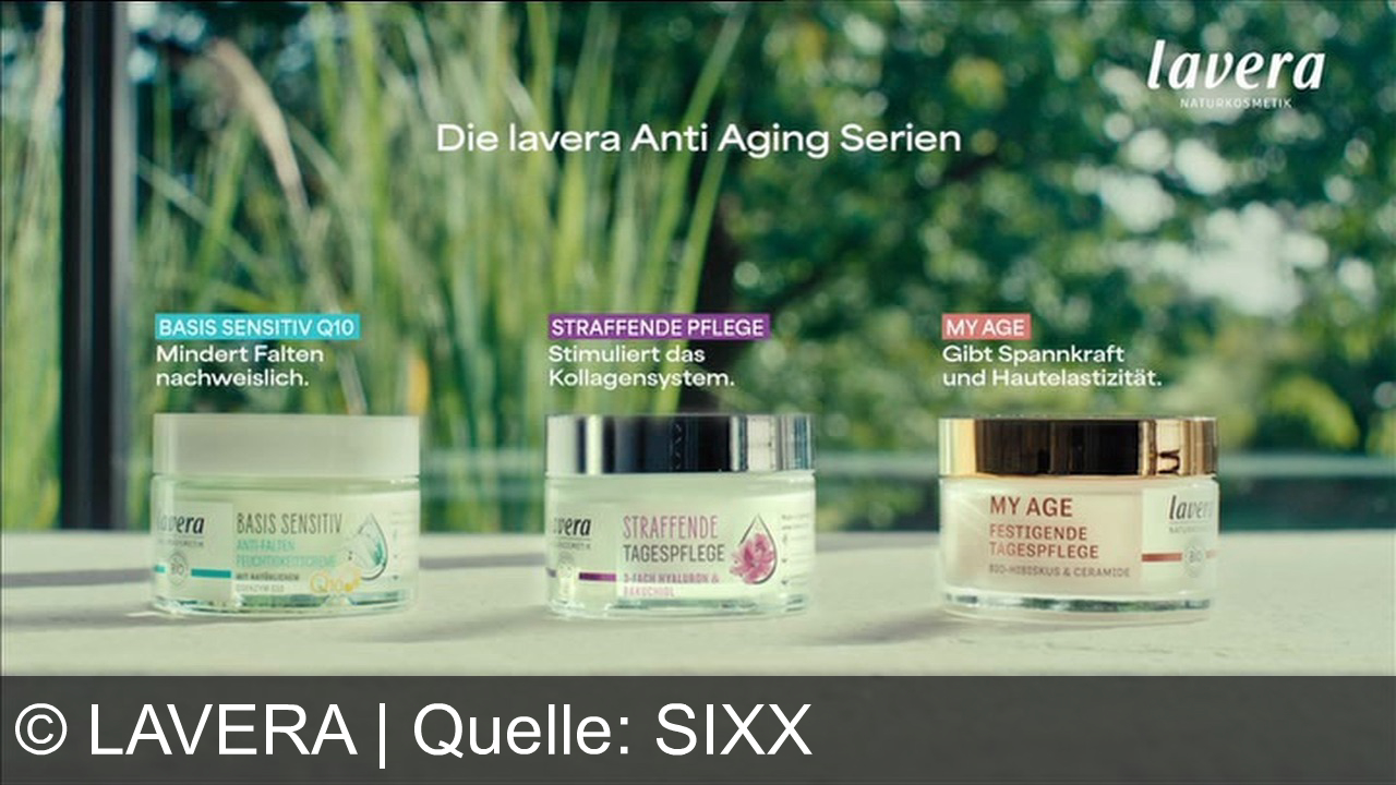 TV Werbung lavera - Lavera Basis Sensitiv Q10 bietet natürliche Anti-Aging-Pflege mit Bio-Aloe-Vera und Q10. Entdecke straffende Produkte für glatte Haut, die Falten mindern und die Hautelastizität verbessern.