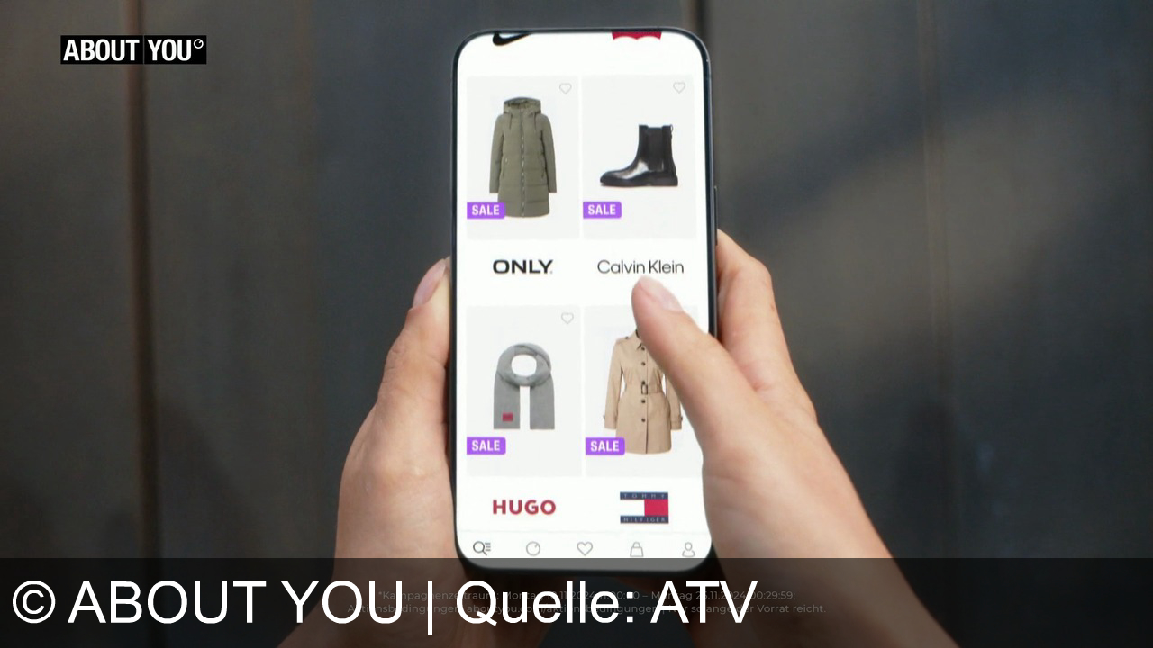 TV Werbung about you - Erlebe die About You Pre-Black-Friday-Sales mit bis zu 70% Rabatt auf Marken wie Nike, Levi's und Calvin Klein. Aktion vom 10.11. bis 25.11.2024. Nur solange der Vorrat reicht.