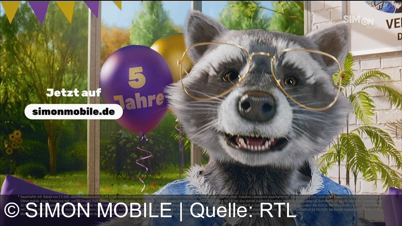 TV Werbung simon mobile - 100 GB zum Geburtstag! Feiere mit und sicher dir 5 Jahre lang sensationelle 100 GB für nur 11,99 € – exklusiv bei Simon Mobile.