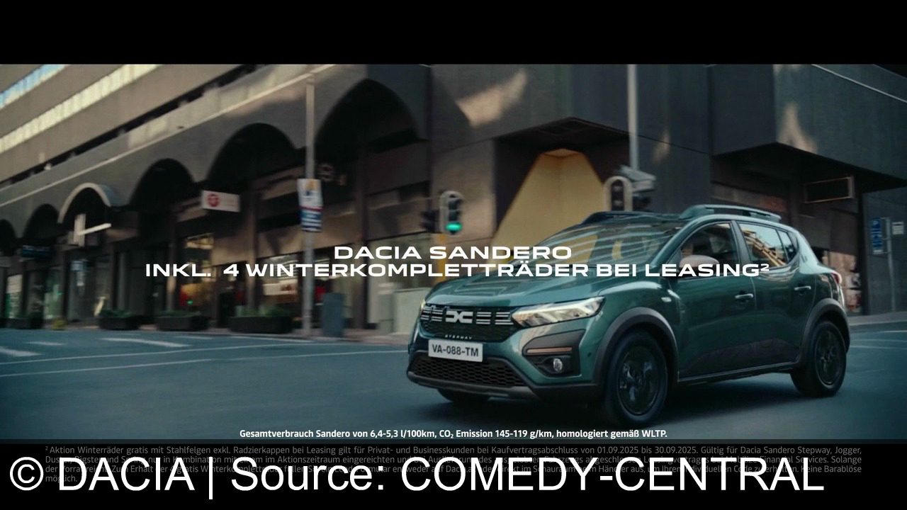 TV Werbung dacia - Erlebe den Dacia Sandero Stepway: Praktisch, komfortabel, echt. Jetzt ab 14.990 €, inkl. 4 Winterkompletträder bei Leasing – nur bei den Deutschen Happy Days!