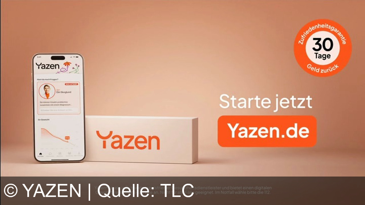 TV Werbung yazen - Starte jetzt auf Yazen.de – die App für klinisch erwiesene Gewichtsabnahme, Gesundheit, Fitness und Wohlbefinden. Yazen: Medizin. Experten. Zufriedenheitsgarantie. Alles in einer App.