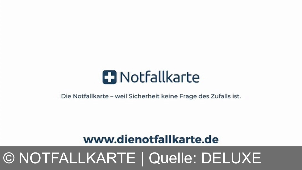 TV Werbung notfallkarte - Die Notfallkarte von dienotfallkarte.de speichert wichtige medizinische Daten und Kontakte für den Notfall. Bestellen Sie versandkostenfrei mit Gutscheincode TV25. Sicherheit für Sie und Ihre Liebsten.