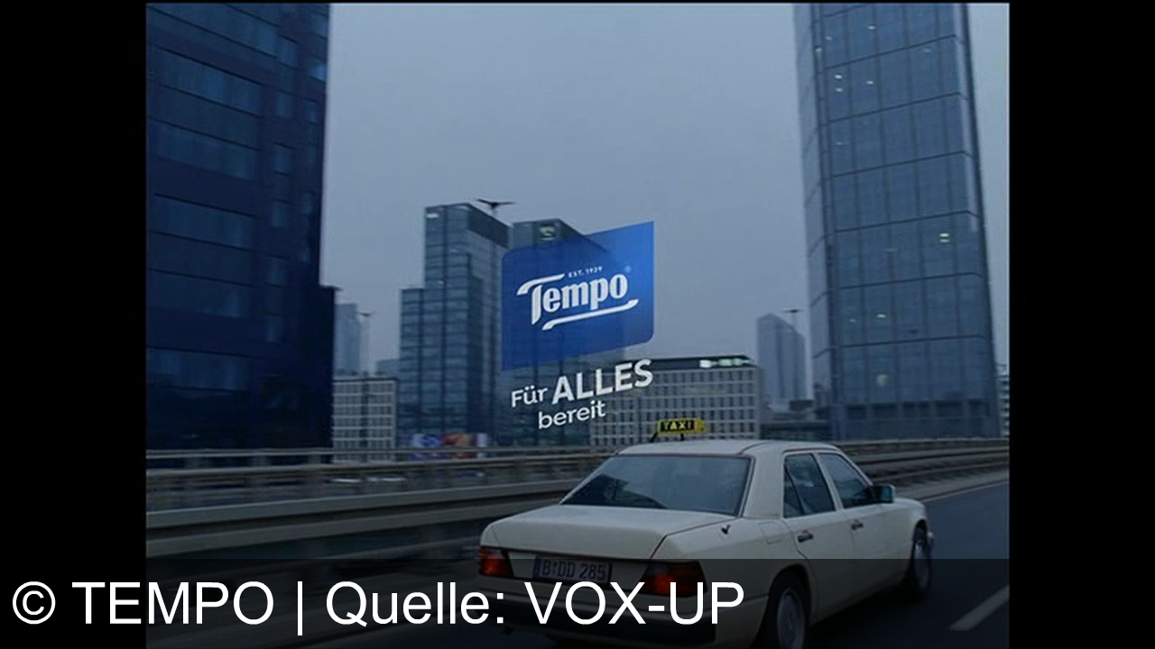 TV Werbung tempo - Tempo – für alles bereit: Ob Alltag, Taxi-Abenteuer oder große Emotionen – immer dabei, wenn du Sauberkeit, Hygiene und einen frischen Start brauchst! Tempo, dein Begleiter durch jede Fahrt.