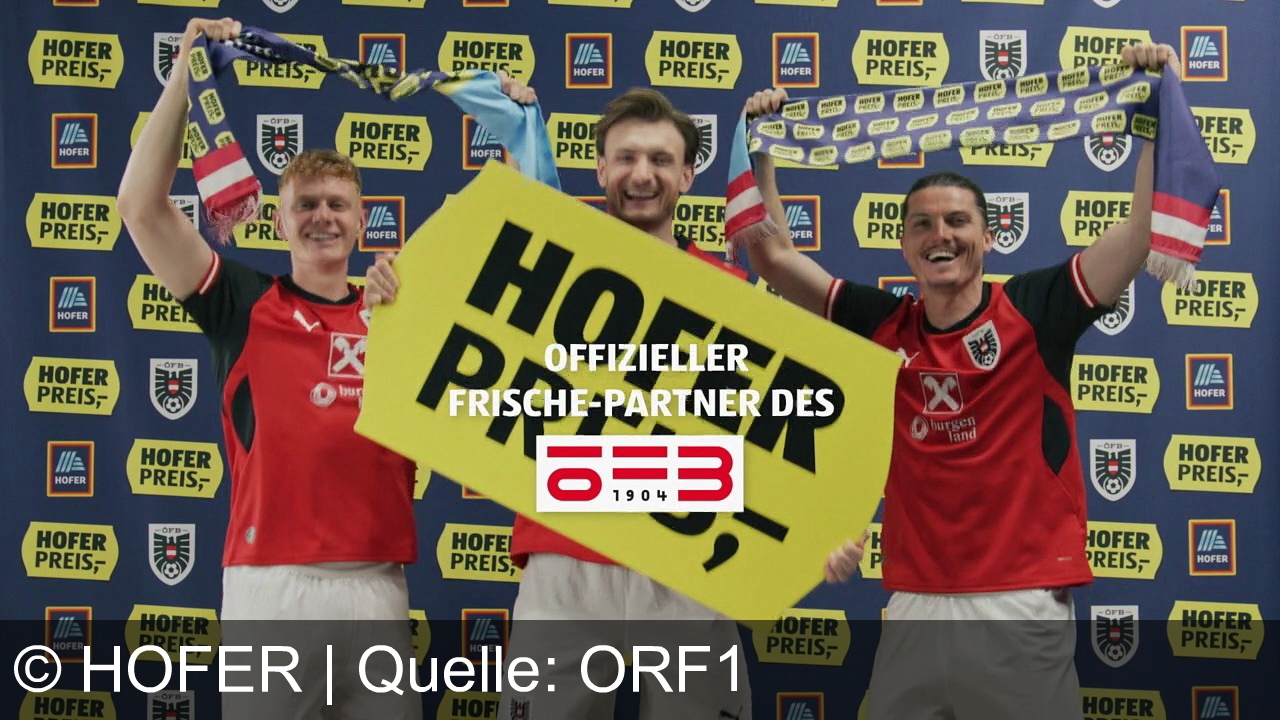 TV Werbung hofer - Hofer – offizieller Frischepartner des ÖFB. Frische, die zählt. Und wir bereiten Sie sich vor? Was zählt, ist die Frische. Alles andere ist primär. Hofer, offizieller Frischepartner des ÖFB.