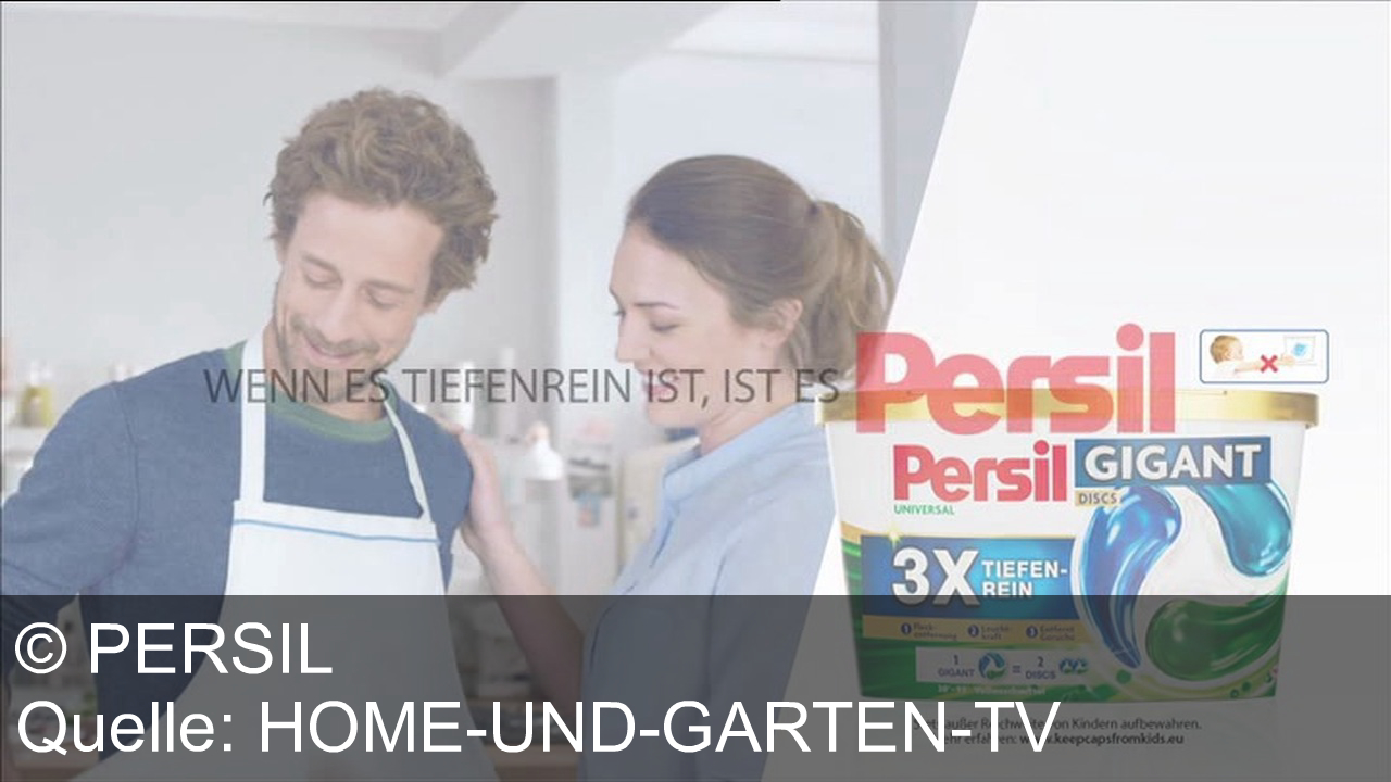 TV Werbung persil - Gigantische Reinheit mit Persil Gigant Universal Discs – entfernt Flecken und Gerüche selbst bei Eis, Schokolade und Strandabenteuern. Strahlend sauber, überall.