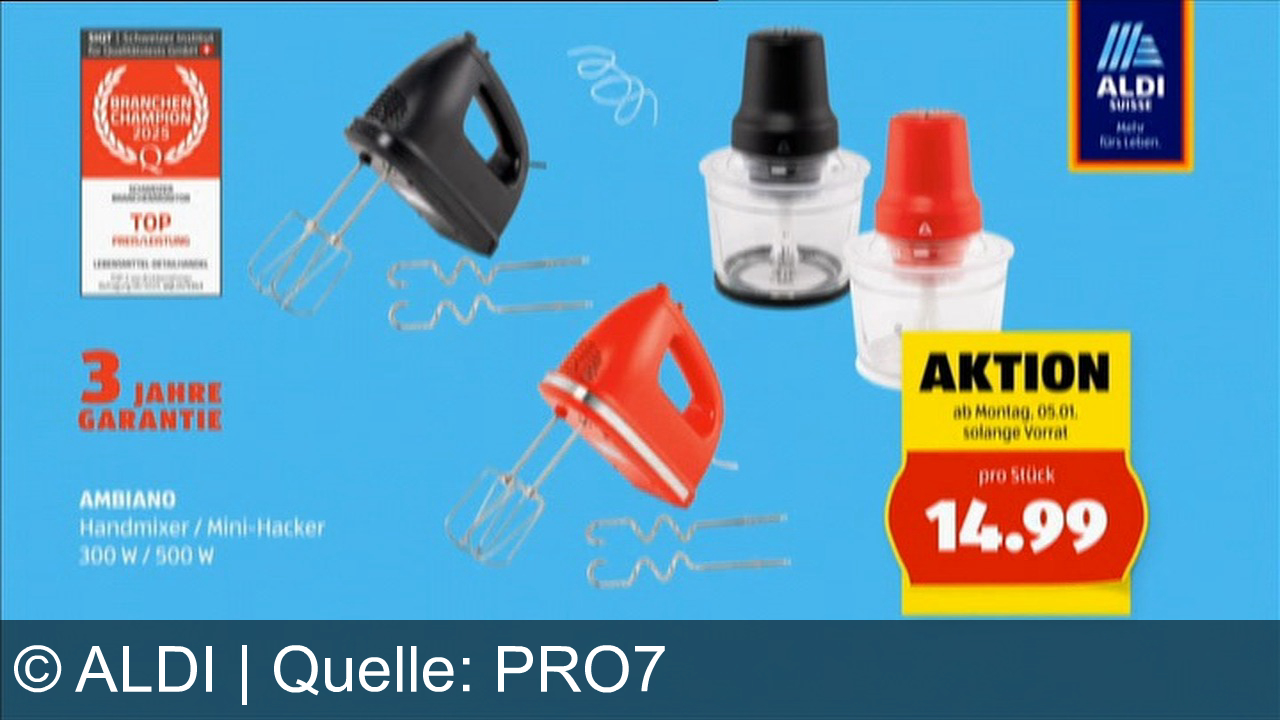 TV Werbung aldi - Aldi Suisse: Frische, Sportschuhe ab 9,99 Fr., Ambiano Handmixer, Reiskocher & mehr – jetzt Aktionen sichern! Mehr fürs Leben, mehr sparen.