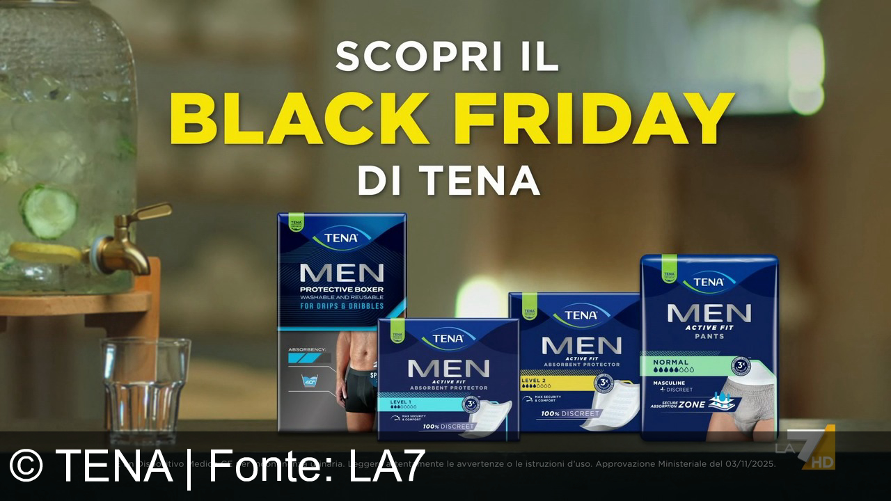 TV Werbung tena - Con TENA Men Active Fit e Protective Boxer vivi senza limiti: comfort, discrezione e protezione maschile. Approfitta ora del Black Friday di TENA!