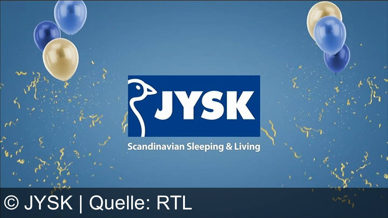 TV Werbung jysk - Feiere mit JYSK über 900 Filialen! Spare bis zu 60% auf ausgewählte DREAMZONE Matratzen – z.B. SVINNA GF91 für nur 200 €. JYSK – Scandinavian Sleeping & Living.
