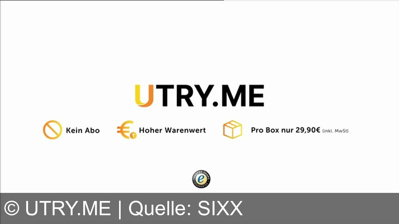 TV Werbung utry.me - Entdecke neue Snacks und Drinks mit Utry.me – dein Probiermarkt ohne Preise. Kein Abo, viele Marken, nur 29,90 € pro Box! Stell dir deine Box online zusammen auf www.utry.me.