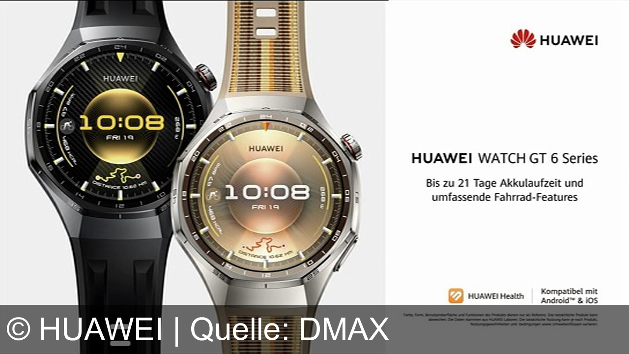TV Werbung huawei - Erlebe mit der Huawei Watch GT 6 Series echte Power: FTP-Tracking, präzise Herzfrequenzmessung, 21 Tage Akku – für Radfahrer mit höchsten Ansprüchen. Kompatibel mit Android & iOS.
