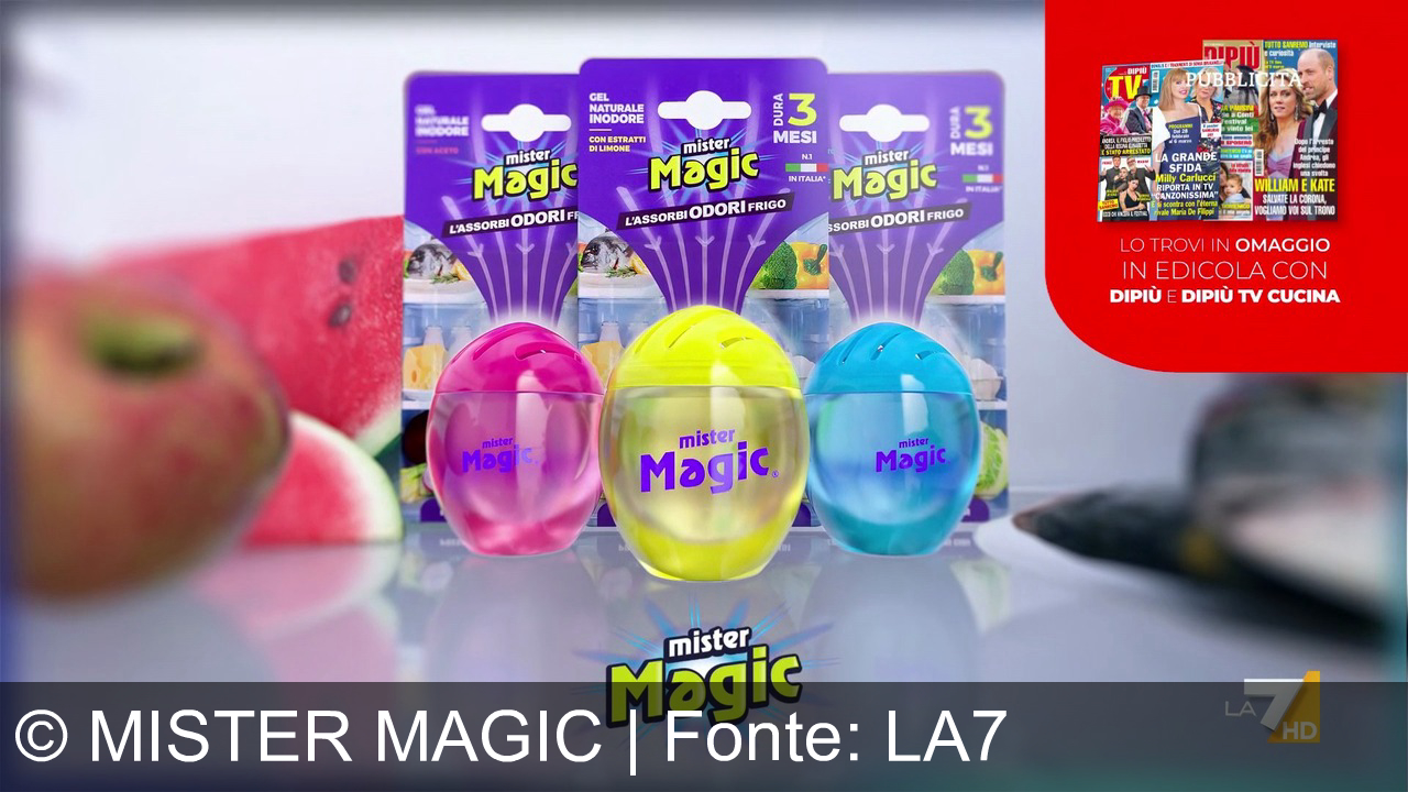 TV Werbung mister magic - Mister Magic: l’assorbi odori frigo che neutralizza i cattivi odori fino a 3 mesi. Gel naturale per ogni cibo il suo sapore.