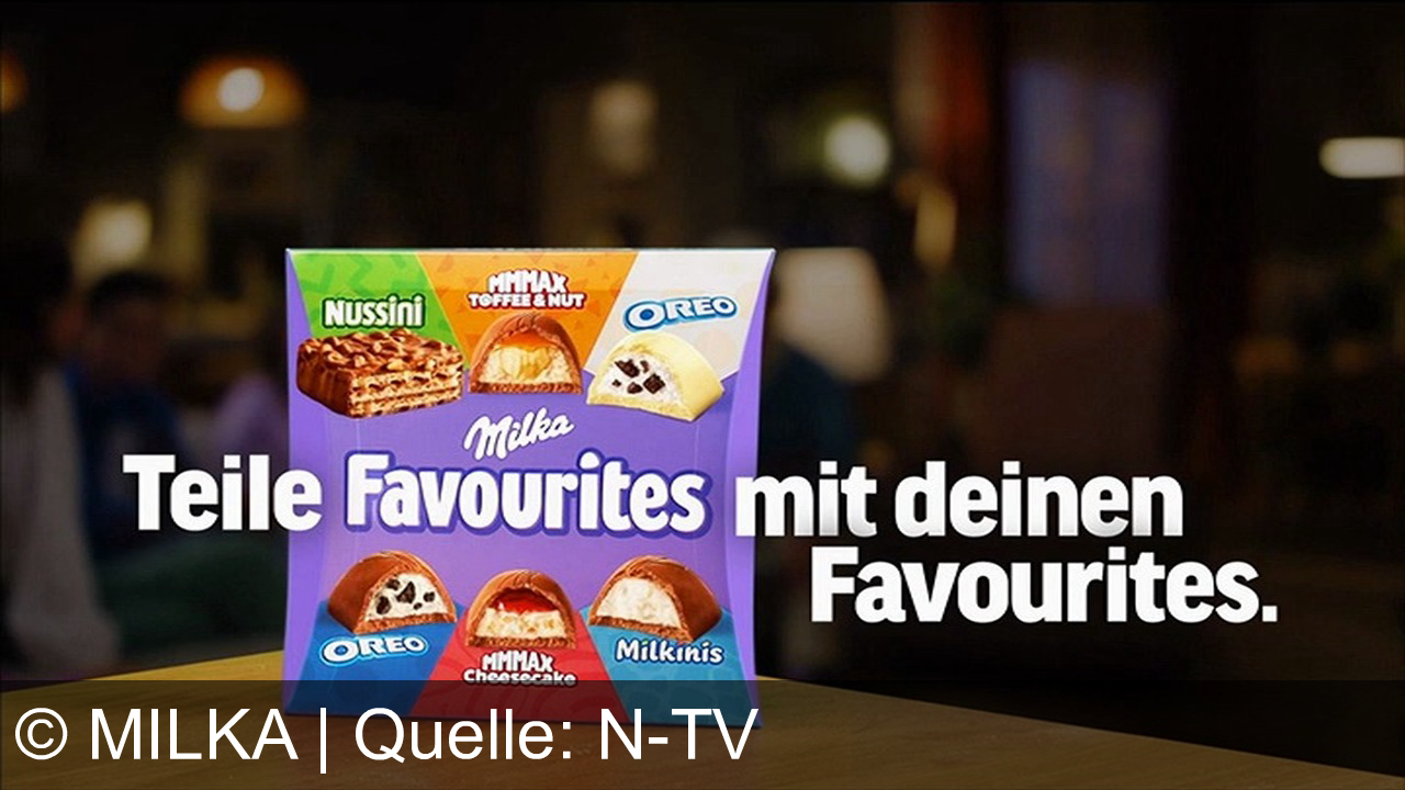 TV Werbung milka - Entdecke Milka Favourites: Eine köstliche Auswahl von IMMA, Nussini, MiniMAX, TOFFEE & NUT, OREO, Milkınis und Cheesecake zum Teilen mit deinen Liebsten.
