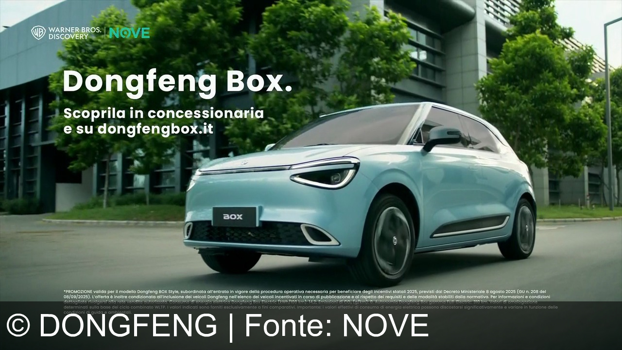 TV Werbung dongfeng - Dongfeng Box: la city car elettrica che rompe gli schemi. Stile unico, zero emissioni, 310 km di autonomia. Scoprila ora con eco-incentivi! Visita dongfengbox.it.