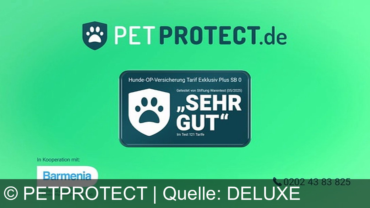 TV Werbung petprotect - PetProtect – die von Stiftung Warentest ausgezeichnete Hunde-OP-Versicherung. Gemeinsam mit Barmenia: Bis zu 100 % Kostenübernahme für deinen Hund – jetzt auf PetProtect.de.