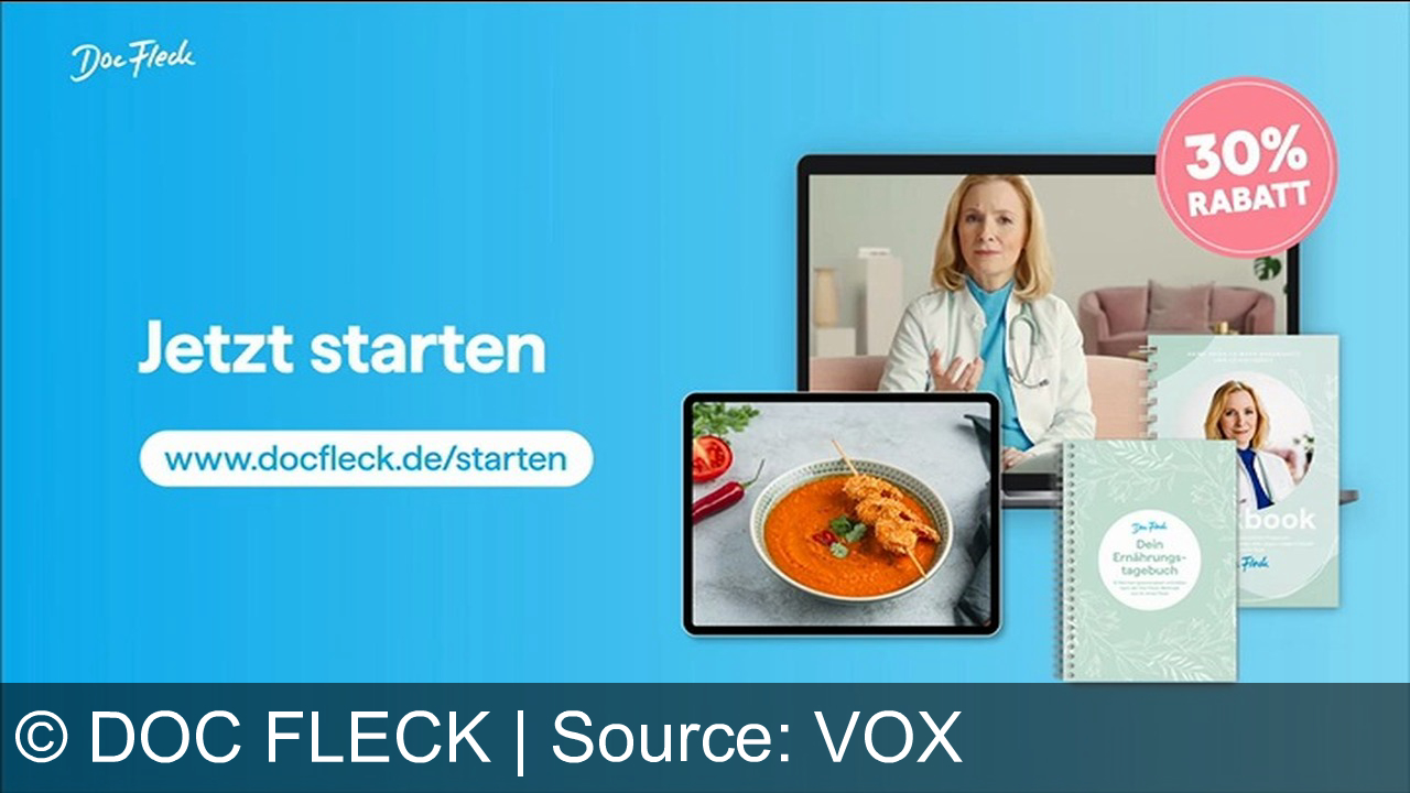 TV Werbung doc fleck - Gesund und schlank mit Dr. Anne Fleck: Entdecke die "Fett weg – die Längerleben-Formel" und reduziere Bauchfett mit Rezepten, Videos und Workbook. Jetzt 30% Rabatt und Ernährungstagebuch gratis! www.docfleck.de
