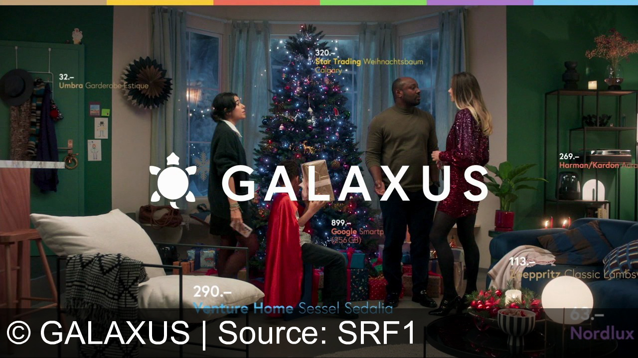 TV Werbung galaxus - Ein humorvoller Werbespot von Galaxus.ch zeigt eine Diskussion zwischen Geschwistern über Handys und Weihnachtsgeschenke. Der jüngere Bruder hofft auf ein Handy, während die Schwester sich benachteiligt fühlt. Mit diversen Produkteinblendungen und Preisen, sowie dem Matra: "Galaxus: Wir haben die Produkte, Du das Leben".