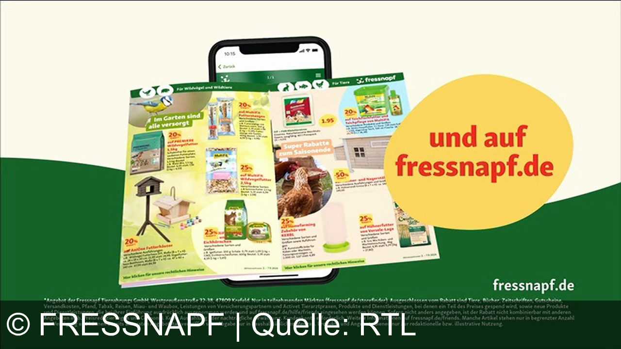 TV Werbung fressnapf - Entdecke tierisch gute Angebote bei Fressnapf! Jetzt in der App und auf fressnapf.de. Sichern Sie sich Super-Rabatte zum Saisonende, ausgenommen sind bestimmte Artikel und Dienstleistungen.