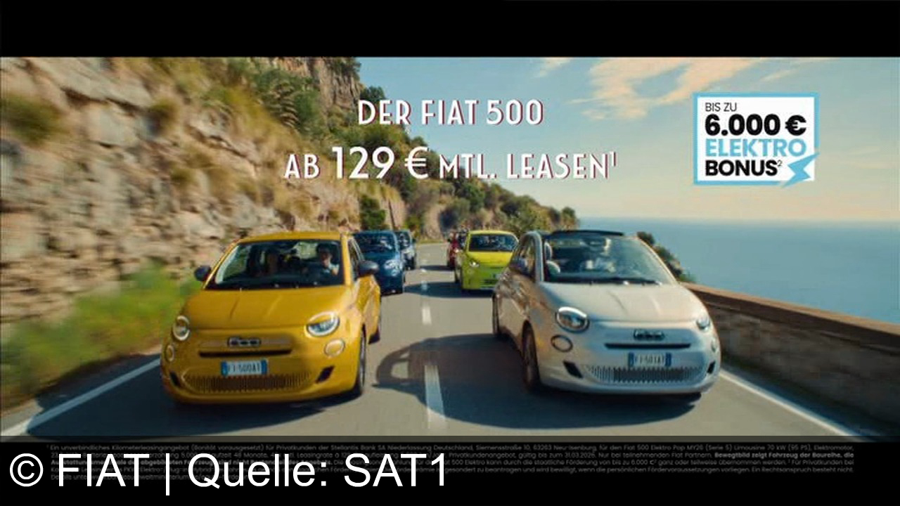 TV Werbung fiat - Entdecke Freiheit mit dem Fiat 500: Roberto baut Klone für einen Ausflug. Leasing ab 129€ mtl. inkl. Elektro-Bonus.