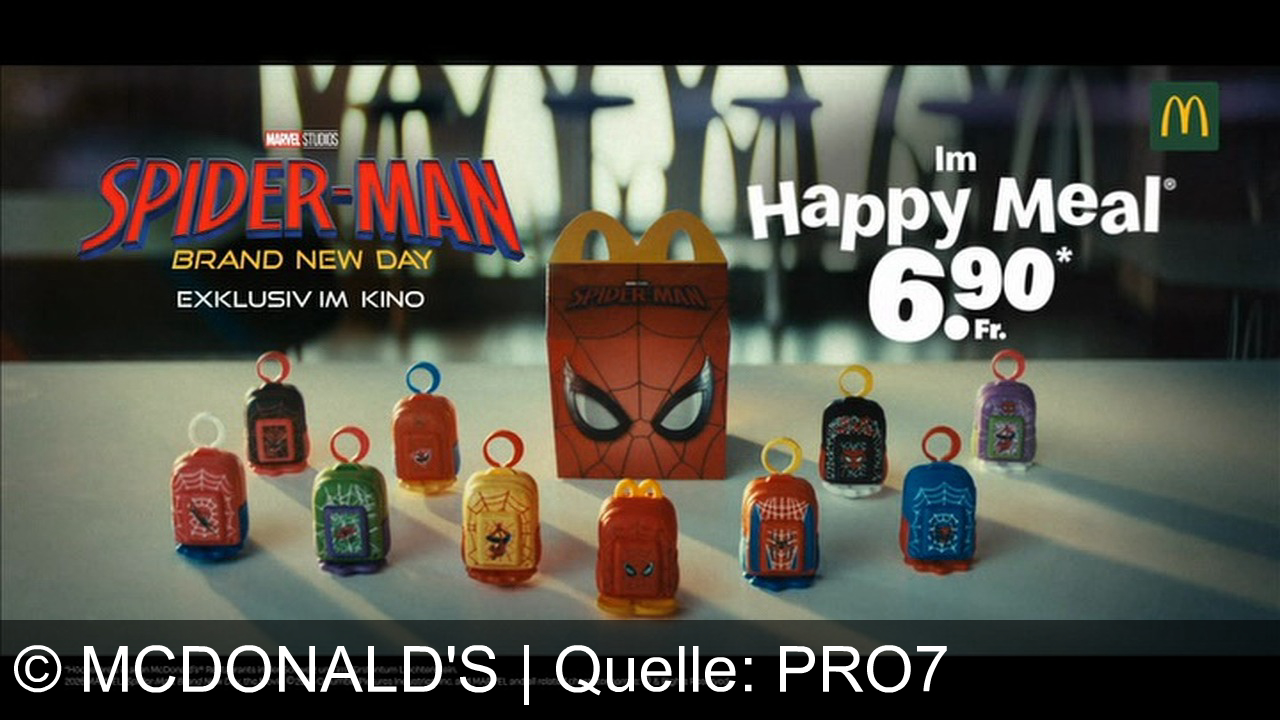 TV Werbung mcdonald's - Spider-Man trifft McDonald's: Hol dir das neue Happy Meal mit exklusiven Marvel-Spider-Man-Figuren – nur für kurze Zeit!