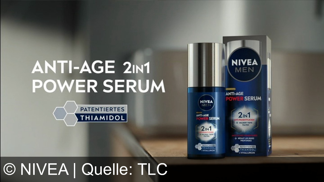 TV Werbung nivea - Nivea Luminous Anti-Altersfleckenserum und Nivea Men Power Serum: Patentiertes Thiamidol für sichtbar weniger Falten und Pigmentflecken. Strahlend schöne Haut – für Sie und Ihn!