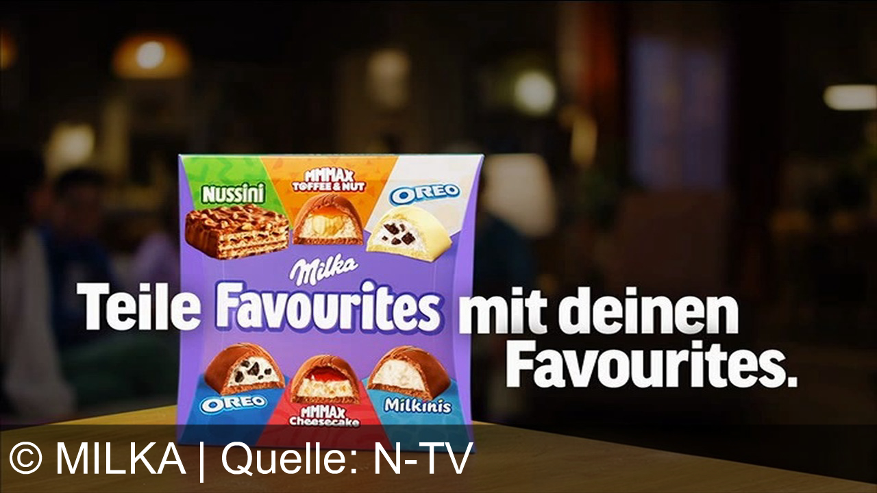 TV Werbung milka - Entdecke Milka Favourites: Eine köstliche Auswahl von IMMA, Nussini, MiniMAX, TOFFEE & NUT, OREO, Milkınis und Cheesecake zum Teilen mit deinen Liebsten.