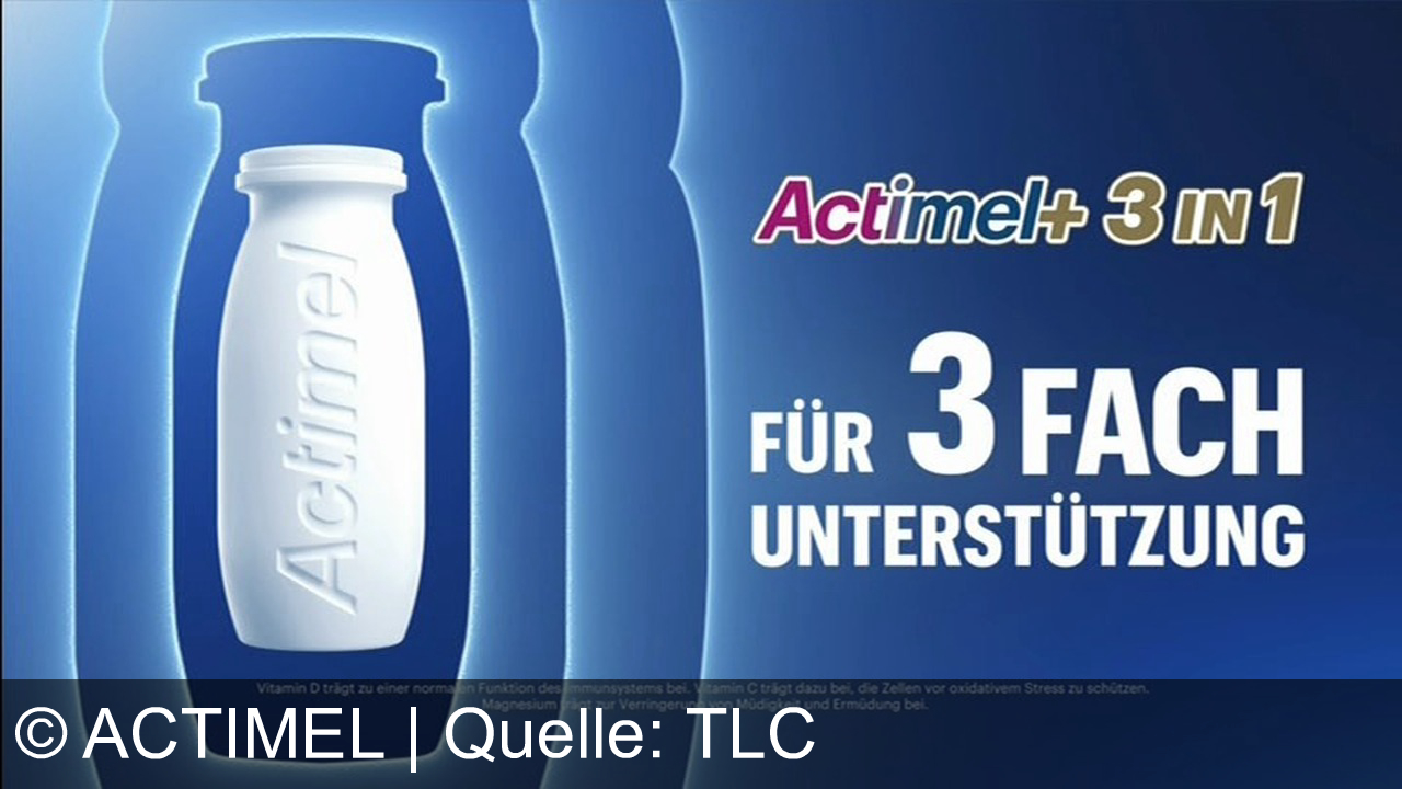 TV Werbung actimel - Lisa stärkt ihr Immunsystem, ihren Bodyguard, mit Actimel. Das neue Actimel Plus 3 in 1 bietet dreifache Unterstützung: Vitamin D, C und Magnesium für Schutz und Energie. Unterstütze, was dich schützt!