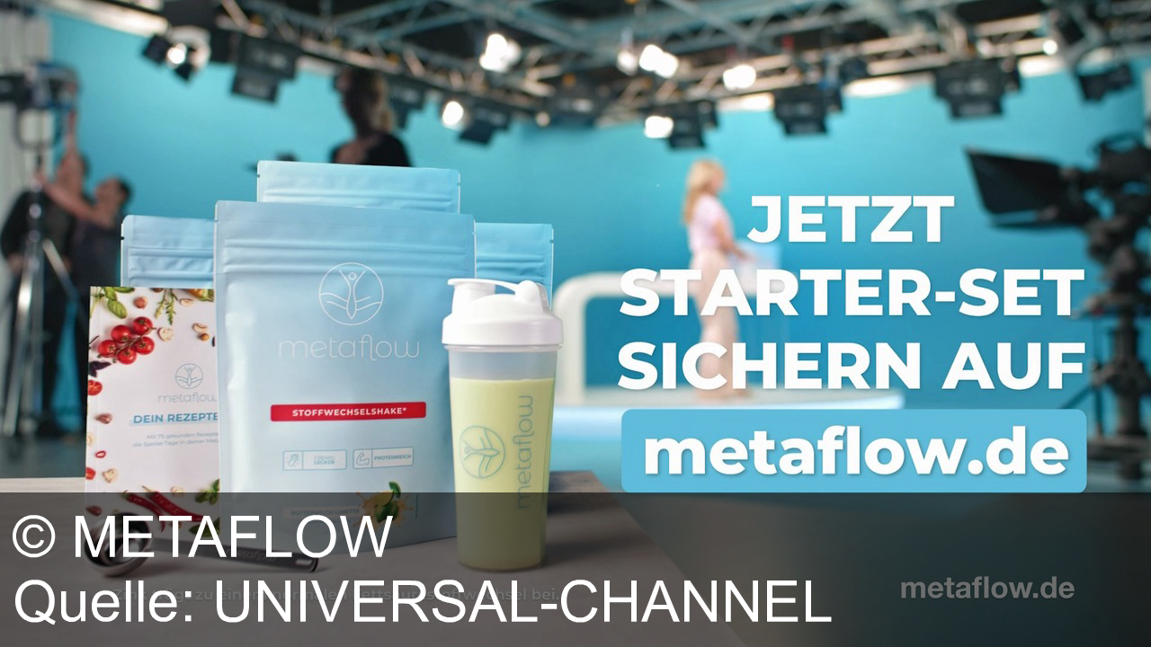TV Werbung metaflow - Frauke Ludowig wirbt für Metaflow: Dein Wohlfühlmoment. Genießen statt verzichten. Jetzt Starter-Set sichern auf metaflow.de. Zink für den Fettsäurestoffwechsel.