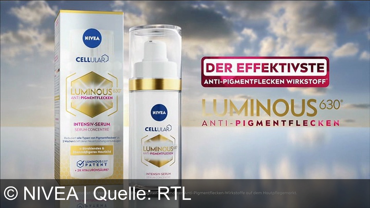 TV Werbung nivea - Nivea Luminous 630 Intensivserum bekämpft effektiv Pigmentflecken mit dem besten Wirkstoff, klinisch bestätigt. Über 10 Mio. Frauen überzeugt. Jetzt testen!