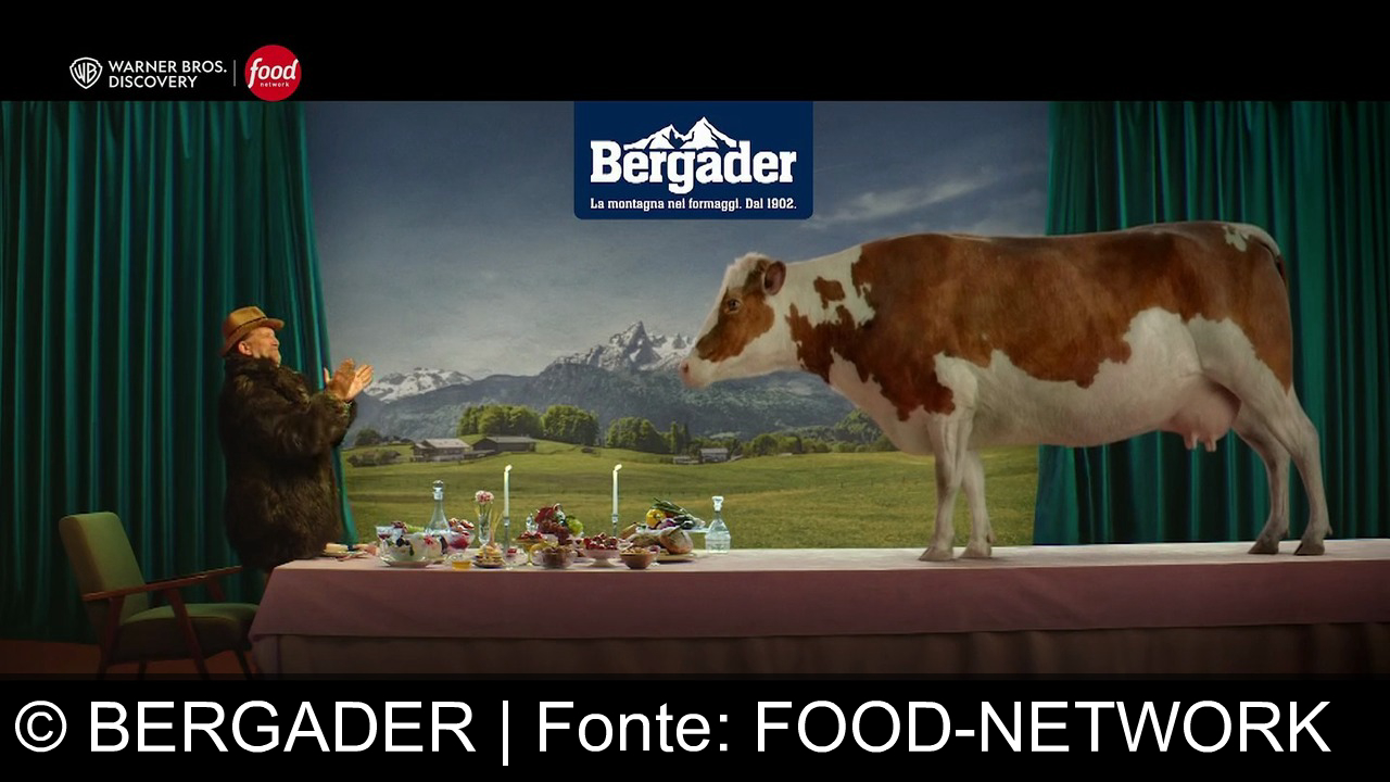TV Werbung bergader - Che eleganza sul palco! Con Bergader, il gusto cremoso della montagna dal 1902. Anche la mucca con cappello applaude: cremosissimo, ogni giorno sulla tua tavola.
