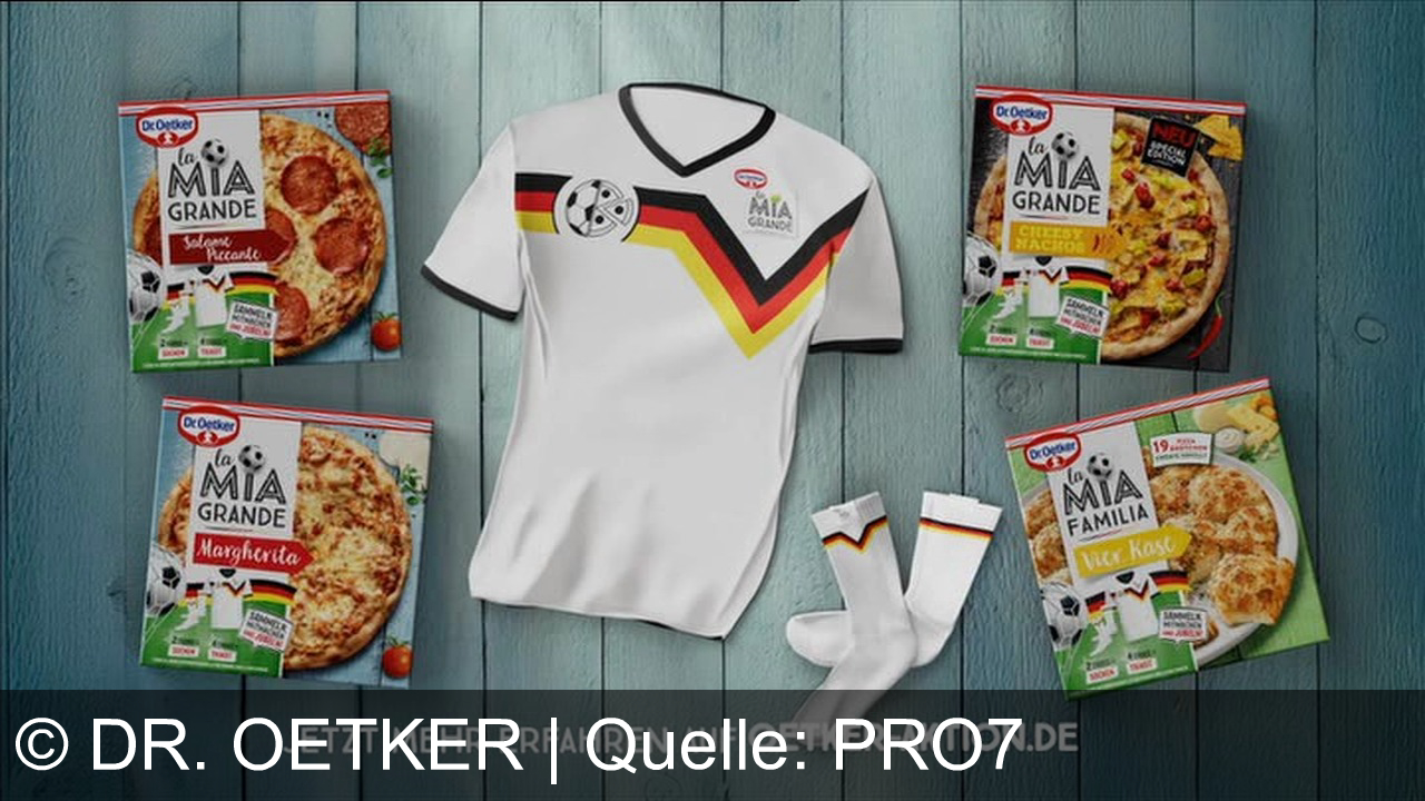 TV Werbung dr. oetker - Feiere mit La Mia Grande von Dr. Oetker und dem deutschen Team – Leidenschaft für Fußball und Pizza. Sichere dir gratis das Fantrikot beim Kauf von vier Pizzen!