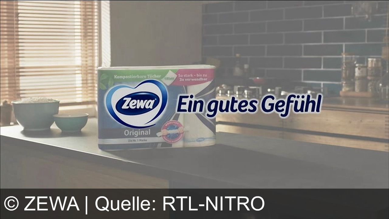 TV Werbung zewa - Kochen mit der Bohrmaschine? Keine Sorge, Zewa Wisch und Weg ist die gute Entscheidung. Kompostierbare Tücher, stark und bis zu 3x verwendbar. Zewa – ein gutes Gefühl. Original.