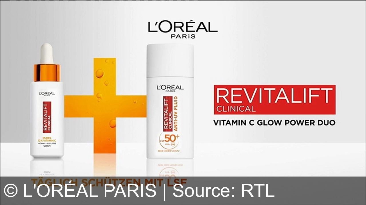 TV Werbung l'oréal paris - Du möchtest sofort sichtbaren Glow? Erlebe strahlende Haut mit dem L'Oréal Paris Revitalift Clinical 12% Pure Vitamin C Glow Serum – für sofort sichtbaren Glow, kombiniert mit unsichtbarem Lichtschutzfaktor 50+. Strahle jeden Tag!