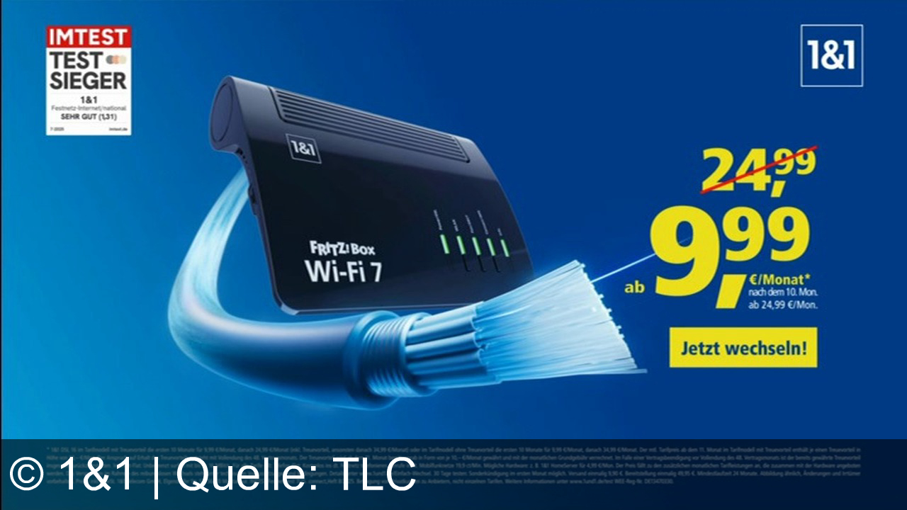 TV Werbung 1&1 - Wechsel jetzt zu 1&1 – Testsieger-Internet mit FRITZ!Box, ultraschnell, keine doppelten Kosten, 30 Tage testen! Ab 9,99 €/Monat – einfach, sicher, zuverlässig. Jetzt auf 1und1.de!