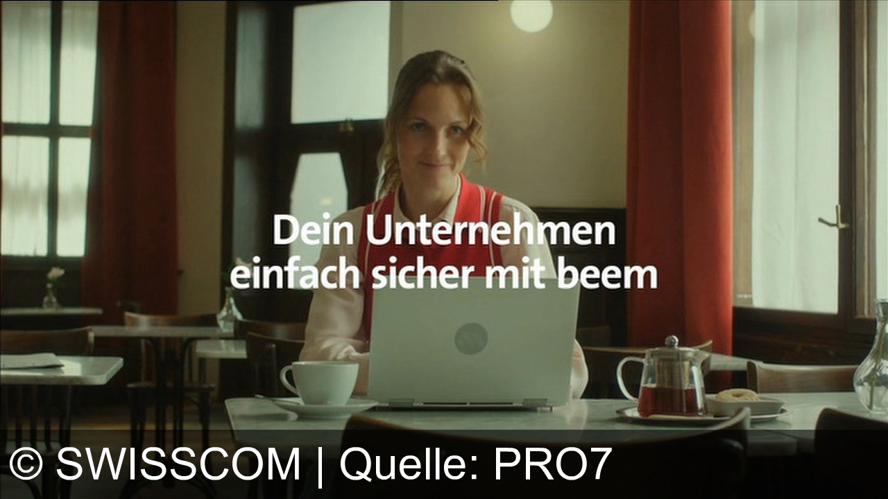 TV Werbung swisscom - Im Café, unterwegs, immer sicher – mit BEAM: Schütze dein Unternehmen und Mitarbeitende vor Cybergefahren. BEAM. Einfach. Sicher. Überall dabei.