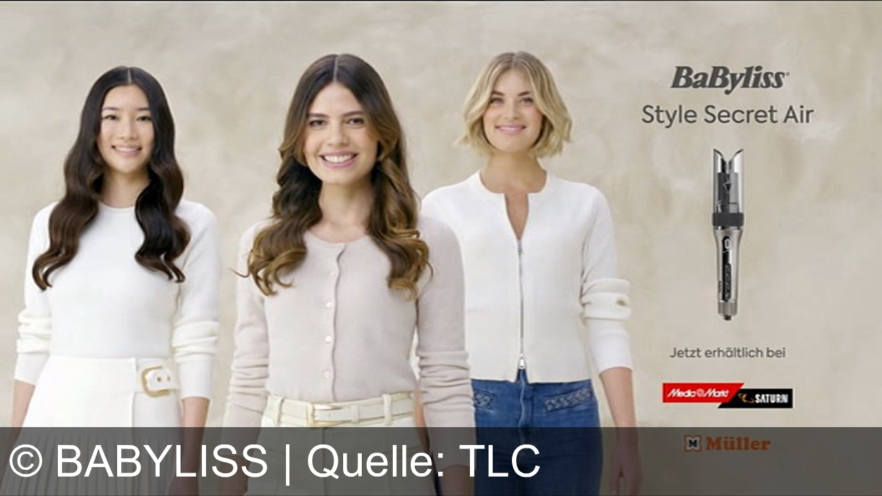 TV Werbung babyliss - BaByliss Style Secret Air: Der automatische Lockenstab mit schonender Heißluft für mühelose Locken, Wellen und Blowout-Looks auf Knopfdruck.