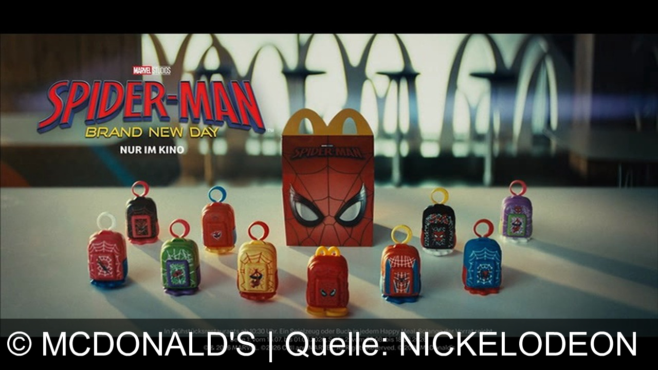TV Werbung mcdonald's - Deine große Kraft erwartet dich! Hol dir jetzt coole Spider-Man Backpacks in jedem Happy Meal bei McDonald’s.