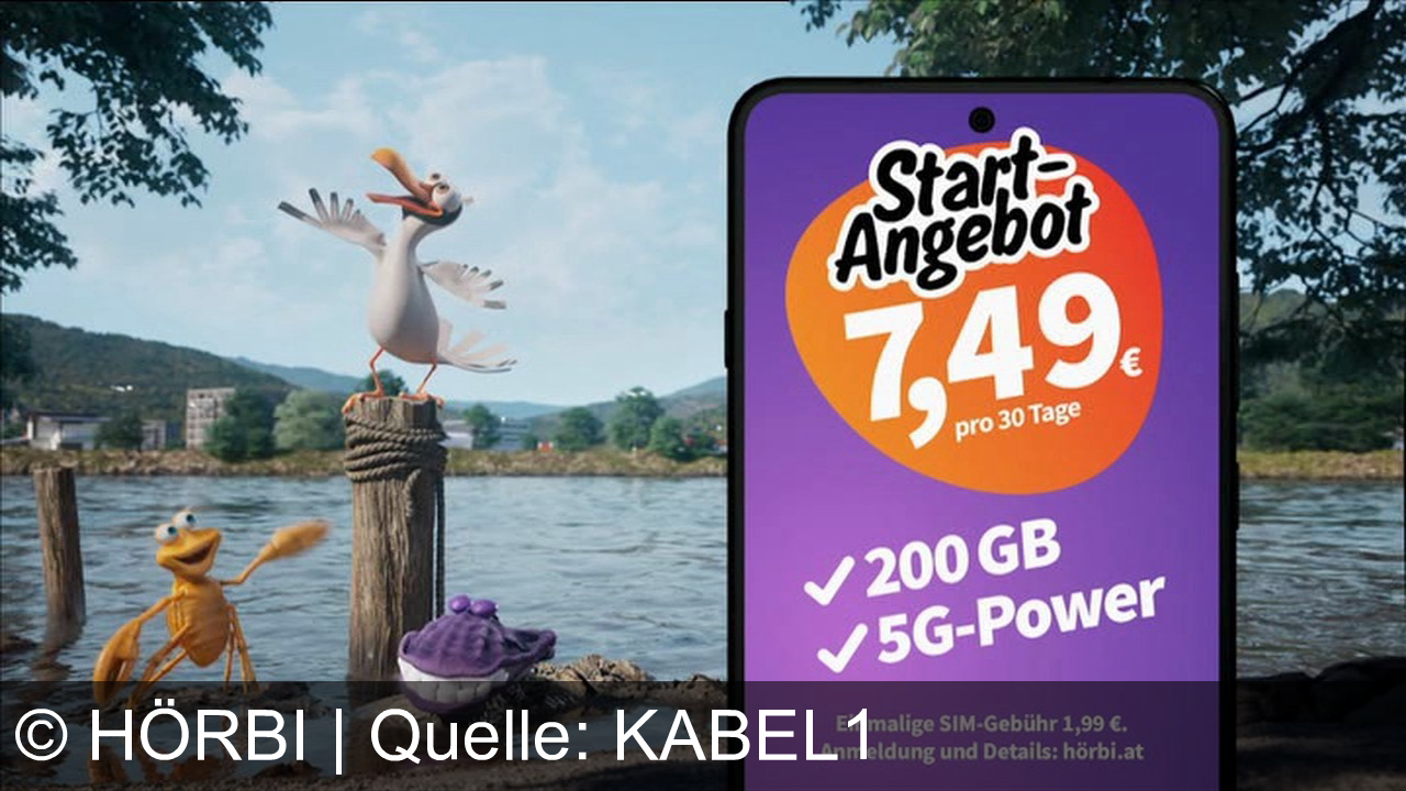 TV Werbung hörbi - Froggy, Crabby & Birdy feiern 5G-Power! Der neue Herby-Tarif mit 200 GB für nur 7,49€. Hol dir das Startangebot auf herby.at.