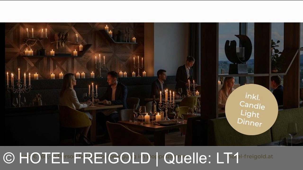 TV Werbung hotel freigold - Entdecke Wellness, Sport & exklusive Kulinarik im Hotel Freigold, Freistadt. Erlebe "Shine and Dine on Sunday" mit Candlelight Dinner. Jetzt buchen auf hotel-freigold.at!