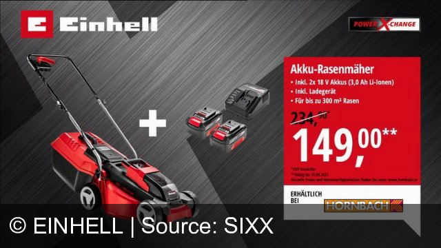 TV Werbung einhell - akku-rasenmäher