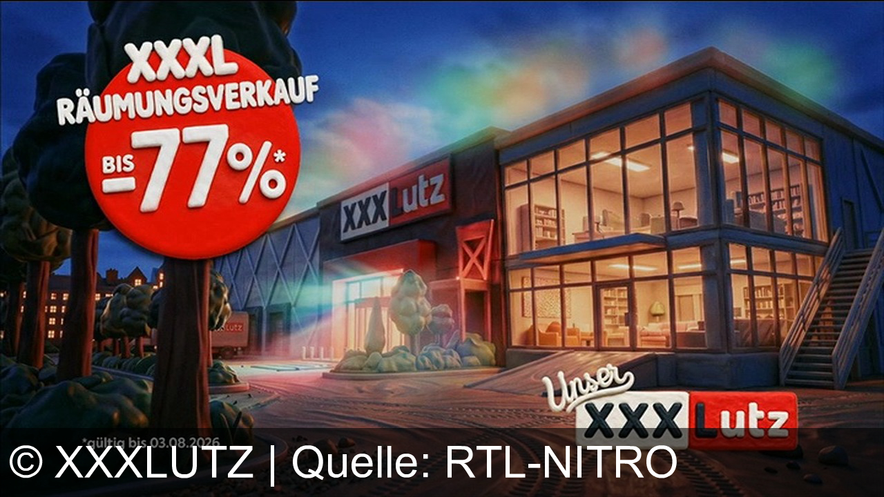 TV Werbung xxxlutz - **XXXLutz Räumungsverkauf: Bis zu 77% gespart!** Raus mit uns allen und günstig einkaufen bei Österreichs größtem Räumungsverkauf.