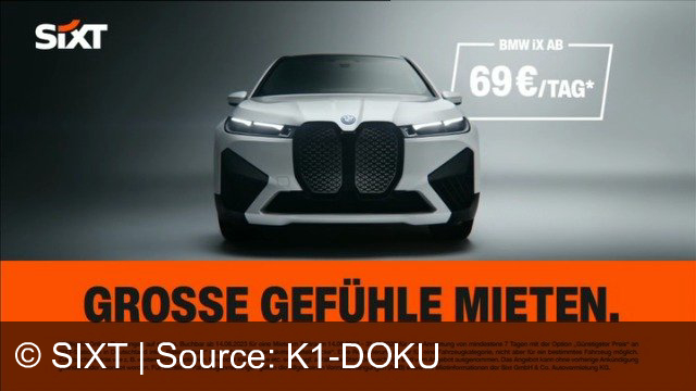 TV Werbung sixt - Sixt bietet günstige Mietpreise für hochwertige Fahrzeuge wie den BMW iX - schon ab 69 Euro pro Tag. Große Gefühle nach dem Essen garantiert.