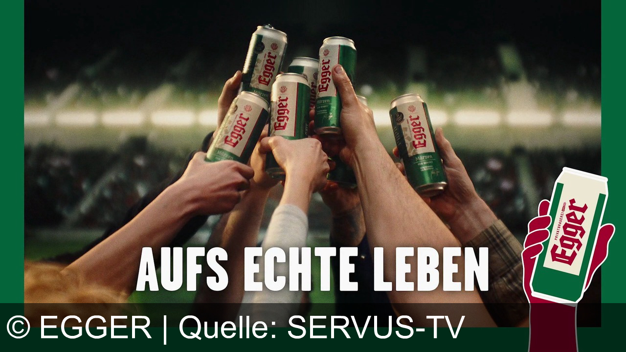 TV Werbung egger - **Egger Bier.** Egal was kommt, wir sind ein Team. Feier das echte Leben mit uns. **Aufs echte Leben.** Fußballer Marko Arnautović wirbt als neuer Markenbotschafter für Egger Bier.