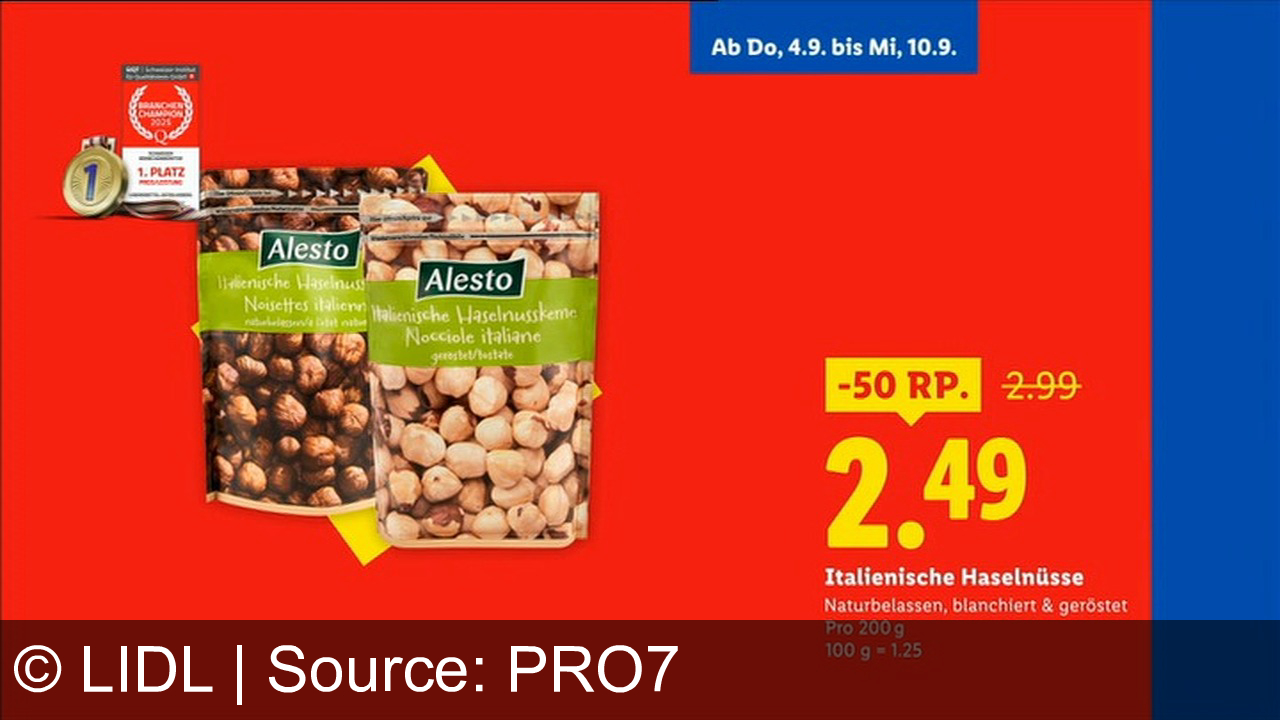 TV Werbung lidl - Top-Qualität zum Lidl-Preis: Schweizer Bullenbrustmedaillons, frische Nektarinen & Alesto italienische Haselnüsse – jetzt günstig einkaufen und sparen. Lidl lohnt sich!