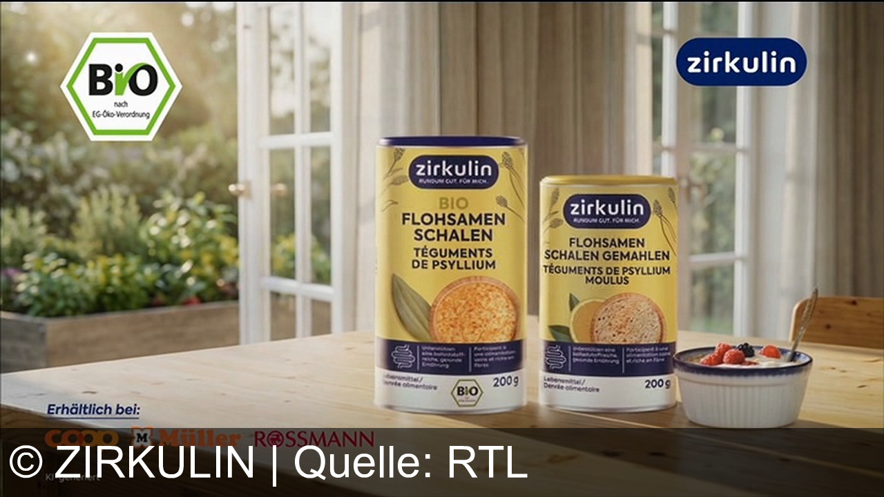 TV Werbung zirkulin - Mehr Raum für Achtsamkeit und Balance im Alltag – mit Zirkulin Flohsamenschalen: bewährte Naturstoffe für eine ballaststoffreiche Ernährung. Rundum gut für dich!