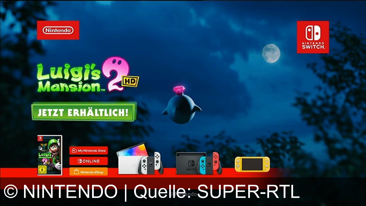 TV Werbung nintendo - Luigi's Mansion 2 HD ist jetzt für Nintendo Switch erhältlich. Erhältlich im My Nintendo Store und im Nintendo eShop. Ein Geisterspiel, das dich erschrecken wird!