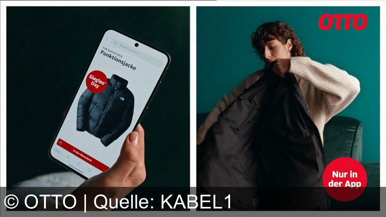 TV Werbung otto - Singles’ Day bei OTTO: Mind. 20% auf Mode, Beauty und Wohnen, mind. 11% auf Multimedia & Spielzeug – nur in der App! Mit THE NORTH FACE Funktionsjacke auf dem grünen Couch-Trend.