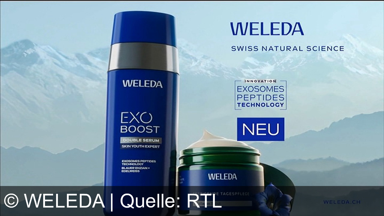 TV Werbung weleda - Weleda Swiss Natural Science: Das neue ExoBoost Double Serum mit Exosomen und Kollagen Boost für sichtbar geliftete, verjüngte Haut. Natur und Wissenschaft vereint.