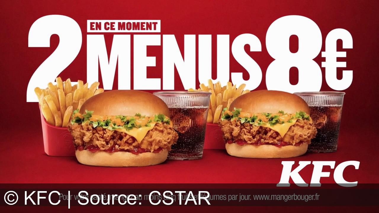 TV Werbung kfc - KFC : deux menus Crispy Burger à 8€. À ce prix, du poulet partout !